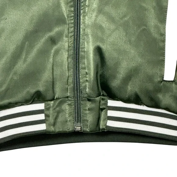 Adidas Sample Bomber Jacket Kids 5/6‎ Sukajan Tiger Embroidered Satin Green Rare - Picture 5 of 16